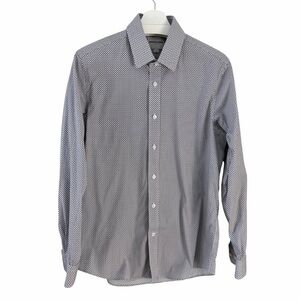 SCOTCH & SODA blue white patterned dress shirt 16.5 34/35